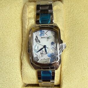 NWT Invicta Silver and Blue Butterfly Watch